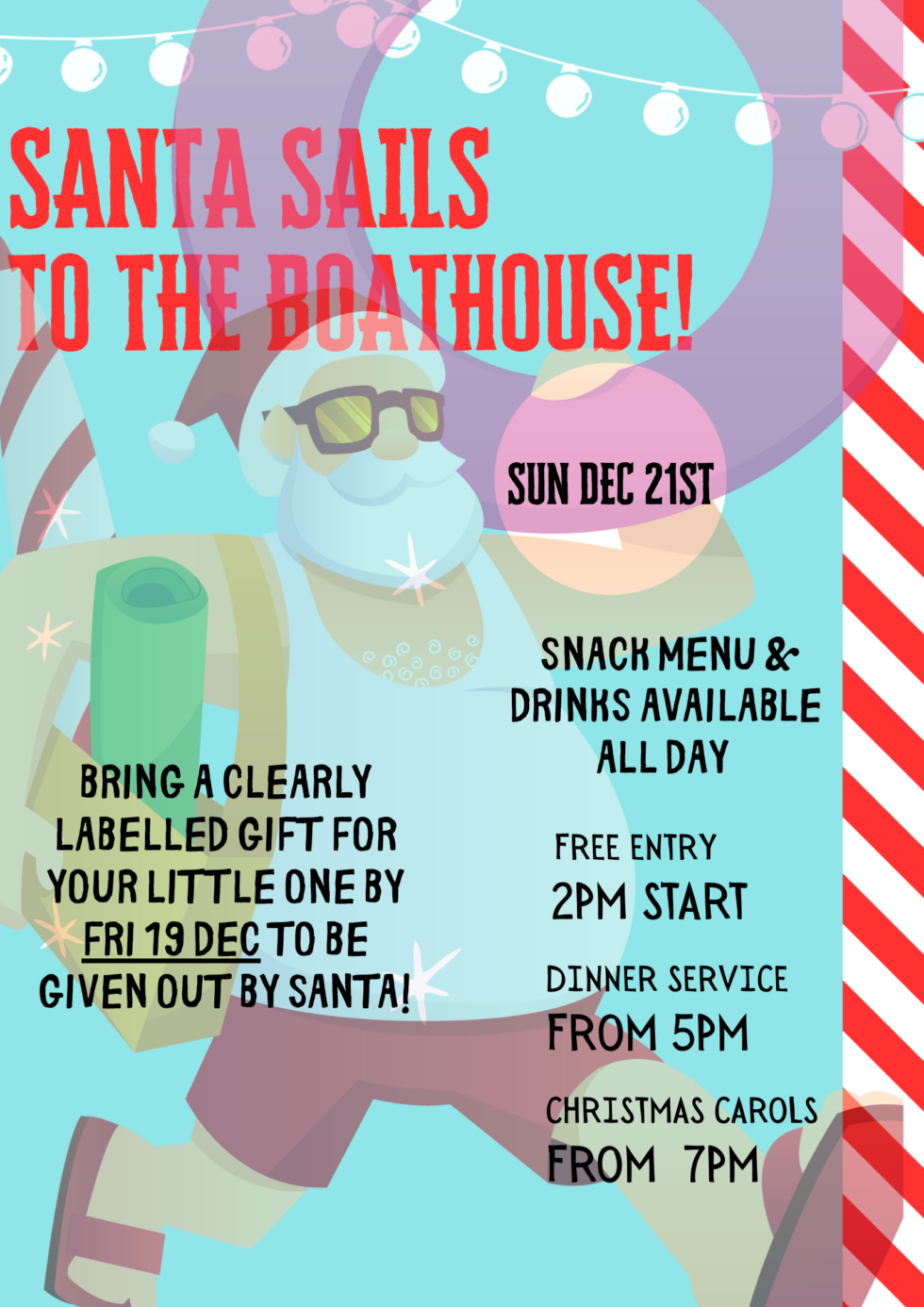 santa sails to the boathouse nelson