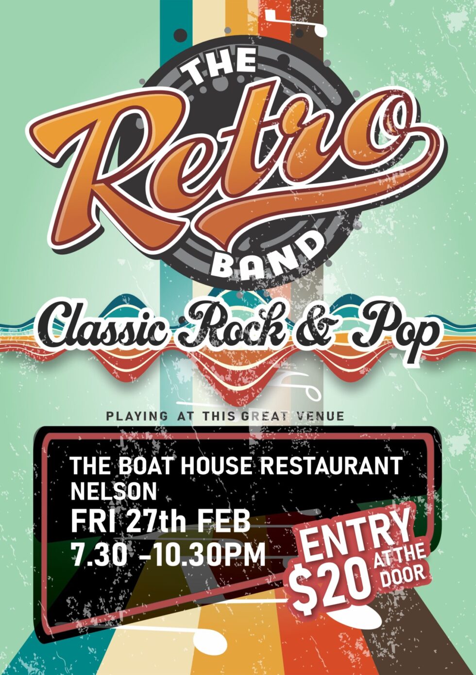 the retro band at the boathouse
